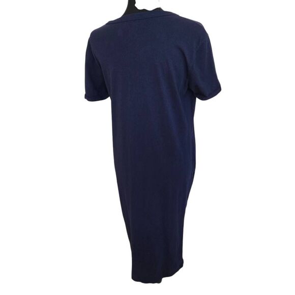 Polo Ralph Lauren Womens Short Sleeve Cotton Pocket Midi Tee Dress Navy Medium - Picture 4 of 12